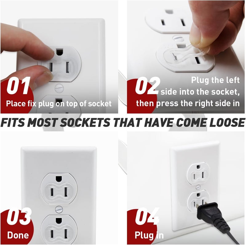 FixlyFido 15-Pack Loose Outlet Fix Plug - Ensure Secure Connection for Power Plugs - Socket Extender Prevents Loose Socket Issues - Easily Fix Loose Outlets - Won't Fall Out or Cut Off Electricity - Image 4
